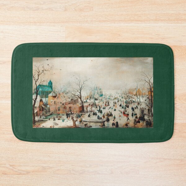Item preview, Winter Landscape with Ice Skaters by Hendrick Avercamp 1608 designed and sold by PureVintageLove.