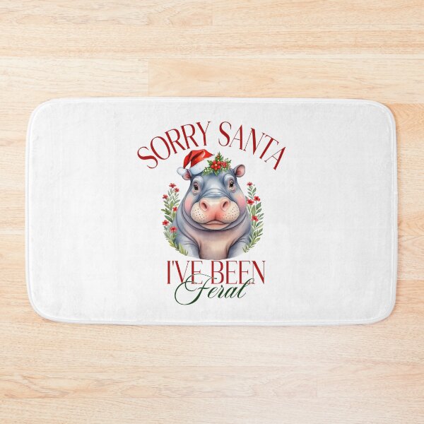 Item preview, Sorry Santa, I've been feral, Christmas Hippo  designed and sold by InspireGlow.