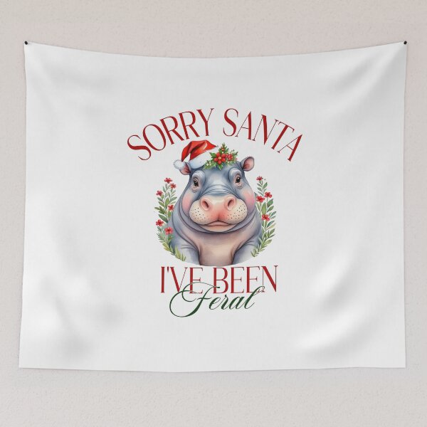 Item preview, Sorry Santa, I've been feral, Christmas Hippo  designed and sold by InspireGlow.