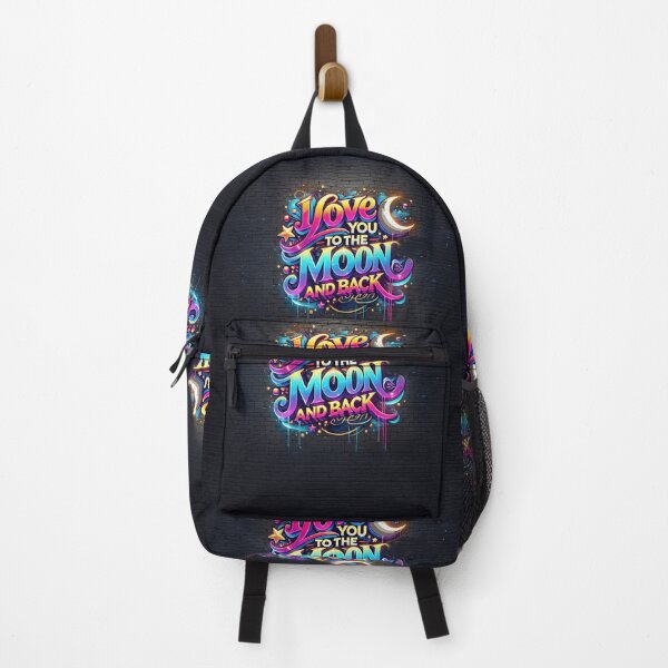 Item preview, Vibrant Graffiti Artwork: 'I Love You to the Moon and Back' on a Brick Wall with Neon Colors and Dripping Paint designed and sold by Michael van der Hoorn.