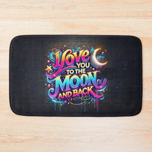 Item preview, Vibrant Graffiti Artwork: 'I Love You to the Moon and Back' on a Brick Wall with Neon Colors and Dripping Paint designed and sold by Michael van der Hoorn.