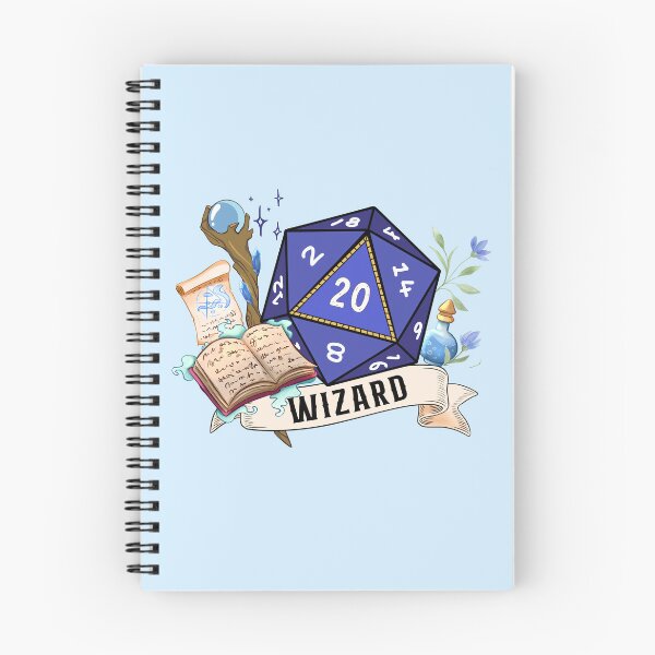 Item preview,  WIZARD DND CLASS: Wizard D20 with spell book, staff and potion designed and sold by DungeonAtelier.