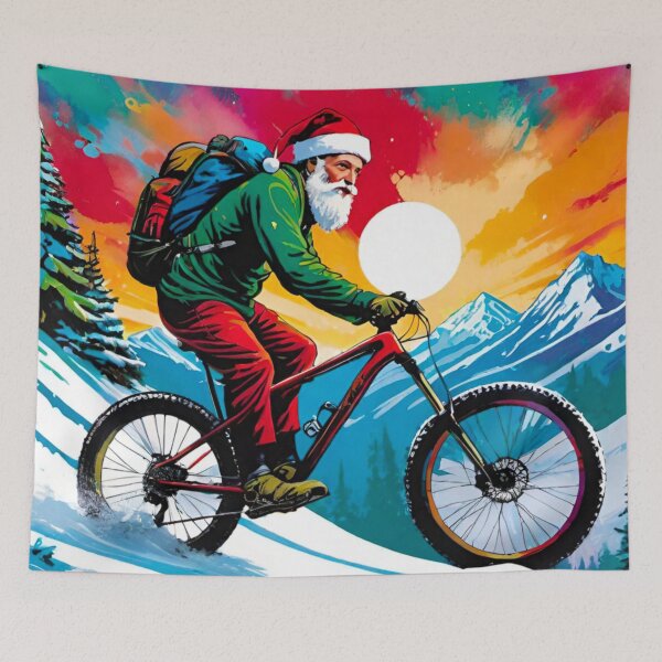 Item preview, Downhill MTB Demon Race in Snowy Christmas designed and sold by GrizzlyCollective.
