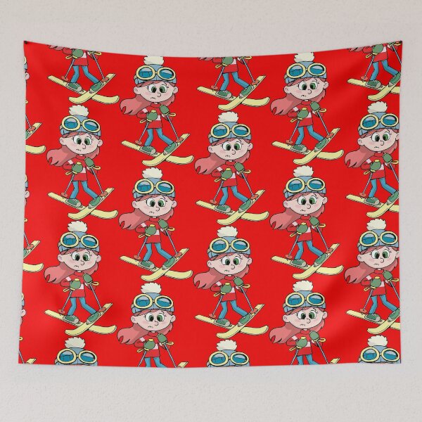 Item preview, girl skis clumsily in winter weather designed and sold by duxpavlic.