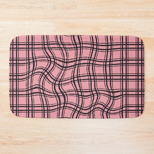 Item preview,  Distorted Grid- optical illusion/ pastel raspberry and black designed and sold by My-fake-places.