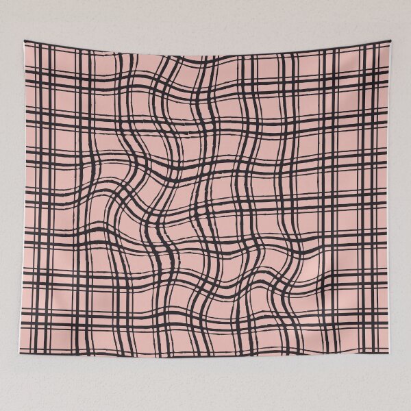 Item preview,  Distorted Grid- optical illusion/ pastel pink and black designed and sold by My-fake-places.