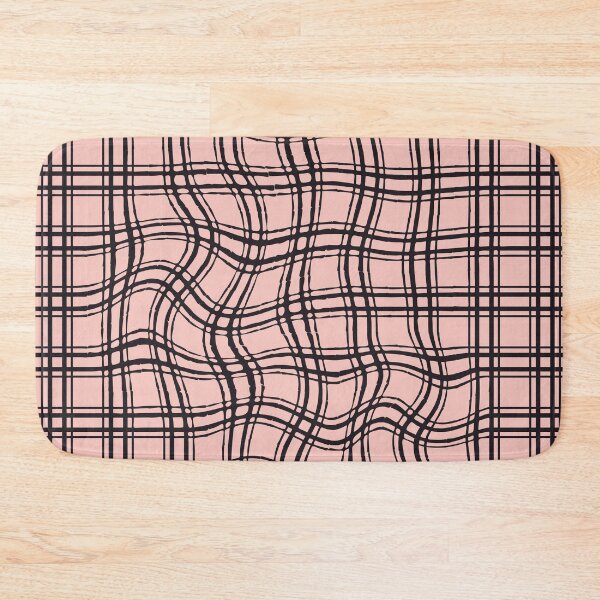 Item preview,  Distorted Grid- optical illusion/ pastel pink and black designed and sold by My-fake-places.
