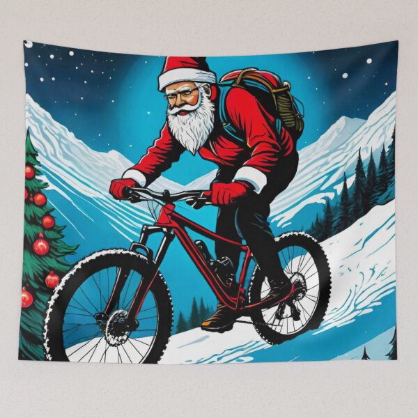 Item preview, Santa Shreds: Downhill MTB Snow Adventure designed and sold by GrizzlyCollective.