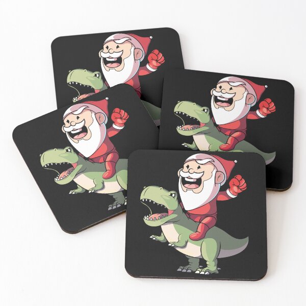 Item preview, Santa Claus riding a T-Rex dinosaur Christmas gift designed and sold by messy-nessie.
