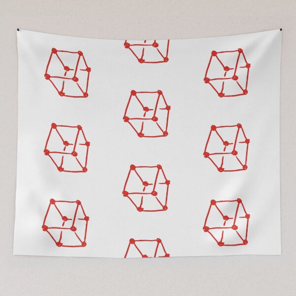 Item preview, Retro Cube Vivid Red designed and sold by MagentaTwilight.