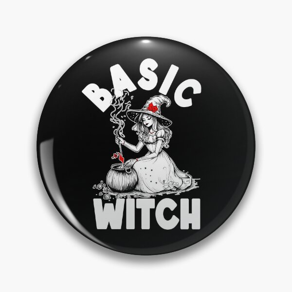'Basic Witch' T-Shirt - Potion-Making Pen-Drawn Witch Pin