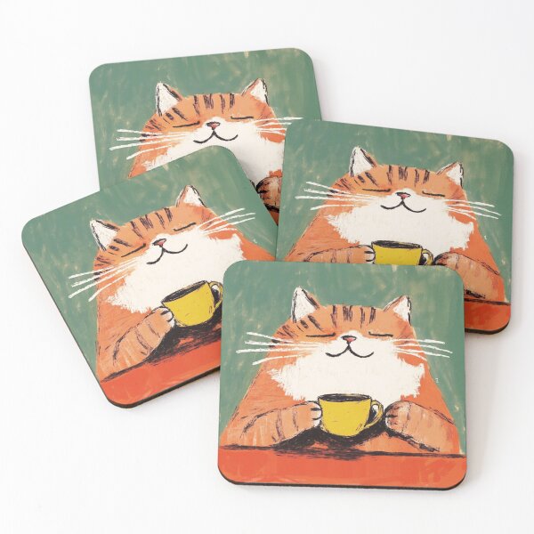 Item preview, Ginger cat's coffee break designed and sold by 516 Studio.