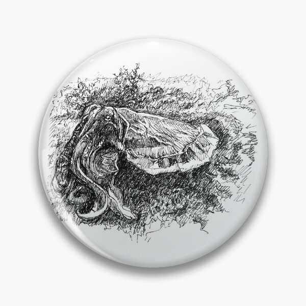 Item preview, Ink drawing of a Giant Cuttlefish designed and sold by GothicByNature.