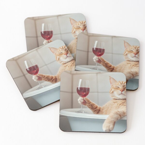 Item preview, Cat in the tub drinking a glass of wine designed and sold by Lewis-mart.
