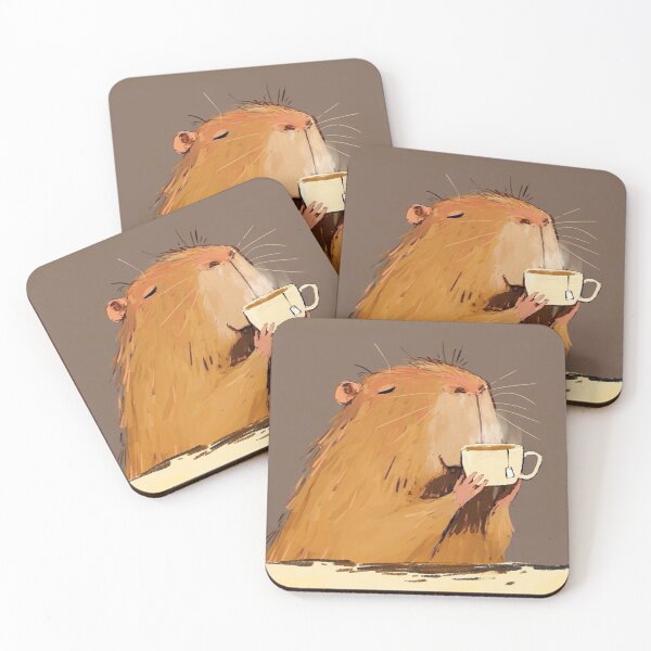 Item preview, Capybara sipping coffee designed and sold by 516 Studio.
