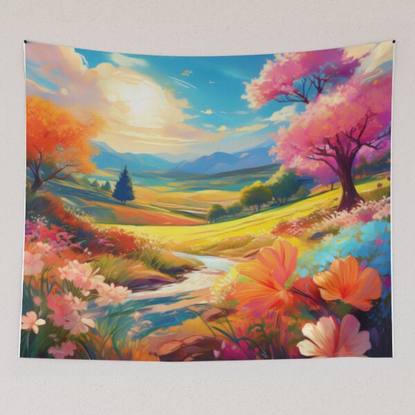 Item preview, Vibrant Spring Meadow with Blossoming Flowers designed and sold by RaiyaTees.