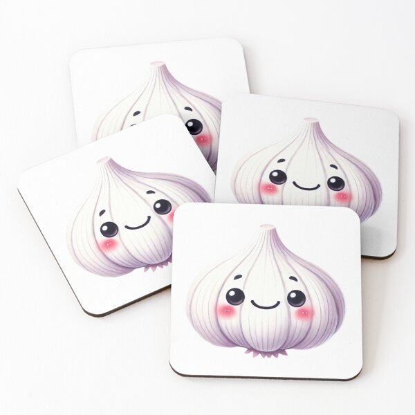Item preview, Kawaii Garlic Smiling Cartoon Art designed and sold by Little Care Studio.