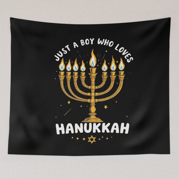 Item preview, Just A Boy Who Loves Hanukkah Menorah Jewish Festival designed and sold by Hananiah Merch.