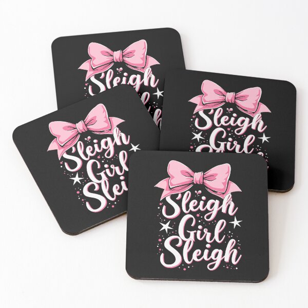 Item preview, Sleigh Girl Sleigh Coquette Pink Bow Christmas Stars designed and sold by Designer-Girl.