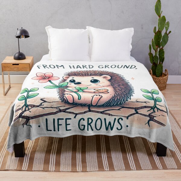 Item preview, stay positive quotes-Inspirational Hedgehog Art – Resilience and Growth Design designed and sold by PixelMuse2024.