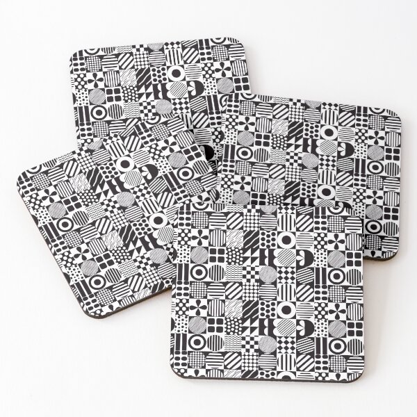 Item preview, Geometric Black and White Pattern with Circles, Squares, and Triangles designed and sold by 89BLACK.