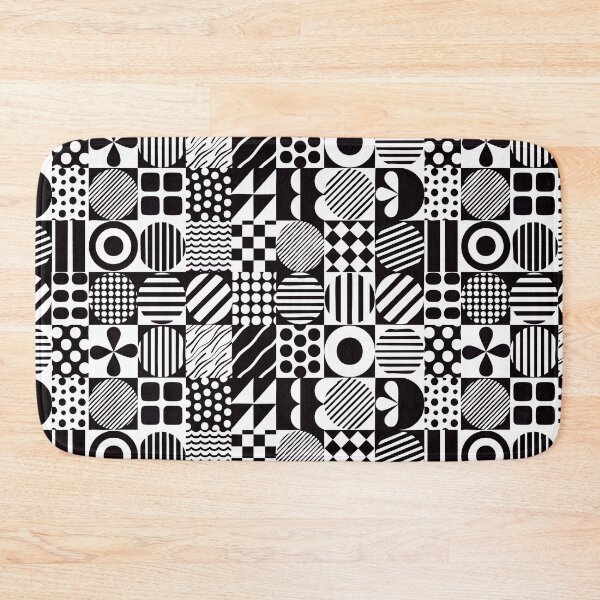 Item preview, Geometric Black and White Pattern with Circles, Squares, and Triangles designed and sold by 89BLACK.