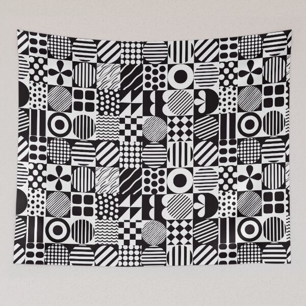 Item preview, Geometric Black and White Pattern with Circles, Squares, and Triangles designed and sold by 89BLACK.