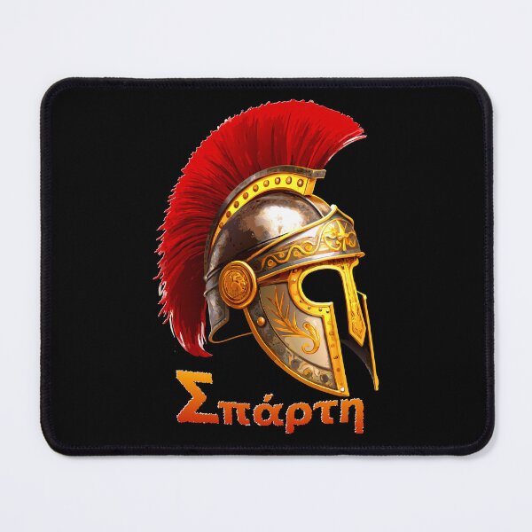 Item preview, Ancient Greek Warrior Helmet with Red Plume - Sparta Design designed and sold by VikArtStudio.