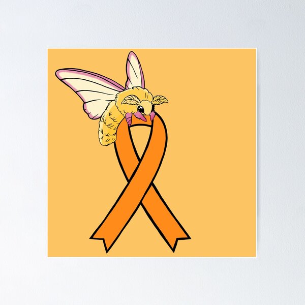 Item preview, Fluffy Moth Awareness Ribbon (Orange) designed and sold by CaitlynConnor.