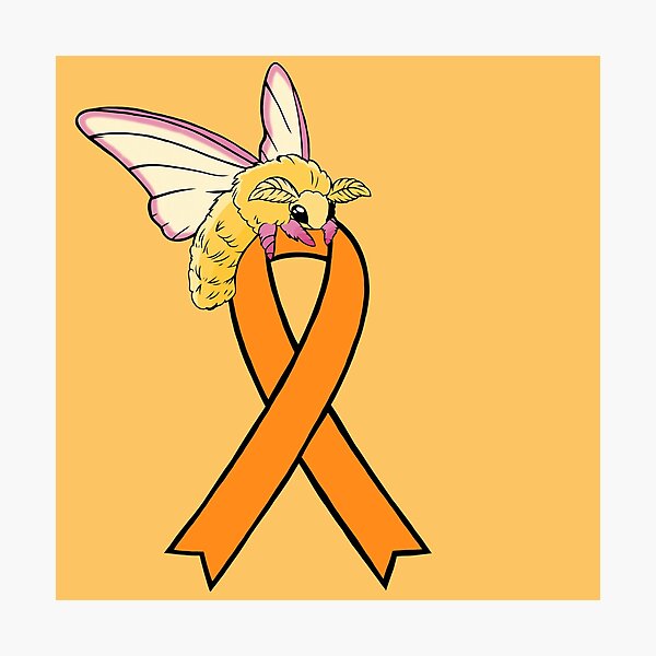 Item preview, Fluffy Moth Awareness Ribbon (Orange) designed and sold by CaitlynConnor.