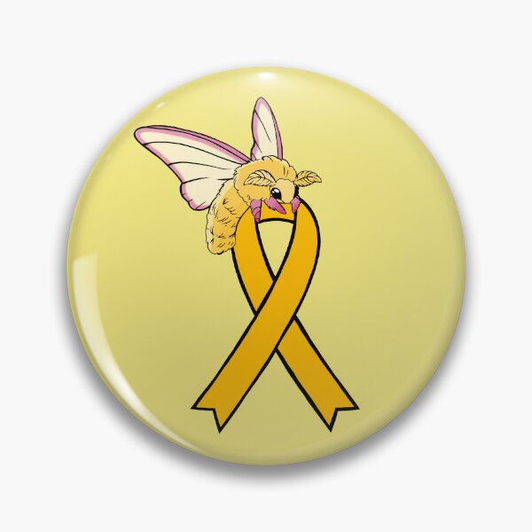 Item preview, Fluffy Moth Awareness Ribbon (Yellow) designed and sold by Chronic Illness Awareness Shop.