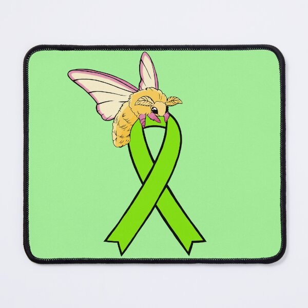 Item preview, Fluffy Moth Awareness Ribbon (green) designed and sold by Chronic Illness Awareness Shop.