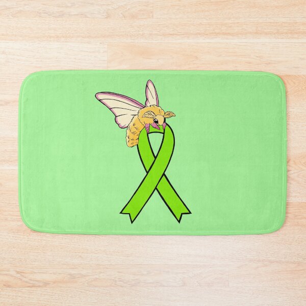 Item preview, Fluffy Moth Awareness Ribbon (green) designed and sold by Chronic Illness Awareness Shop.