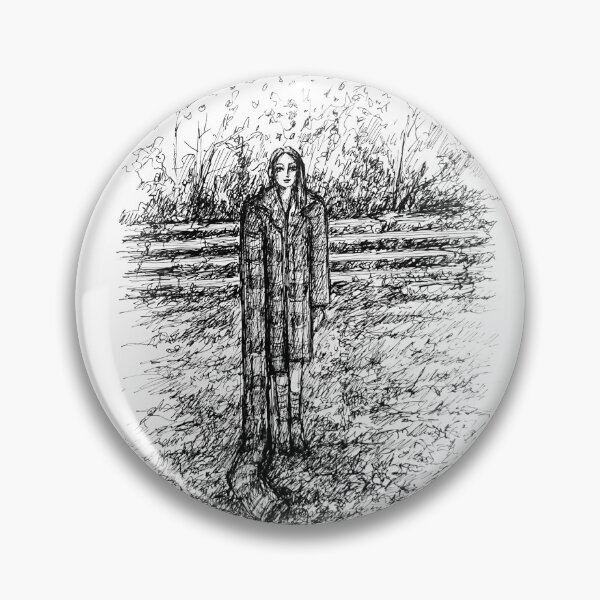 Item preview, Drawing of a woman in an ill fitting coat designed and sold by GothicByNature.