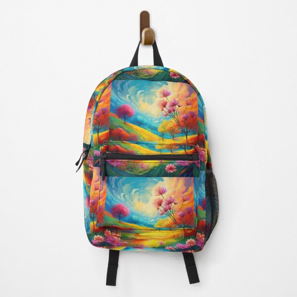Item preview, Vibrant Dreamlike Landscape with Blossoming Flowers designed and sold by RaiyaTees.