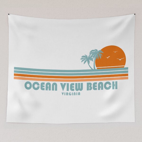 Item preview, Ocean View Beach Virginia Sun Palm Trees designed and sold by Esskay Designs.