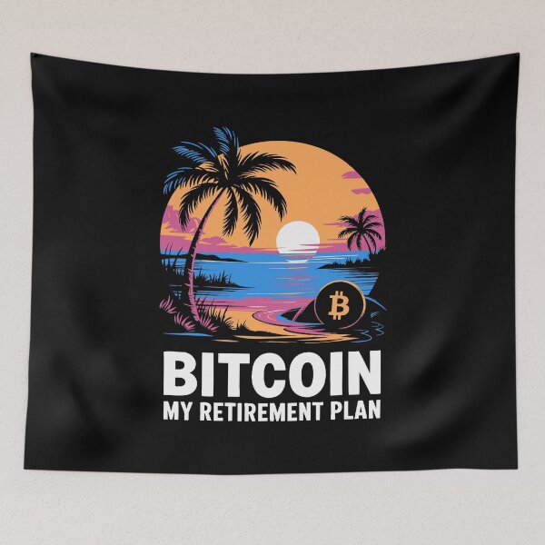 Item preview, Bitcoin Retirement Plan Tropical Beach Crypto Humor designed and sold by w1ckerman.