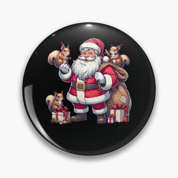 Item preview, American Santa Claus Holding Squirrel Present Xmas designed and sold by Artistoos.