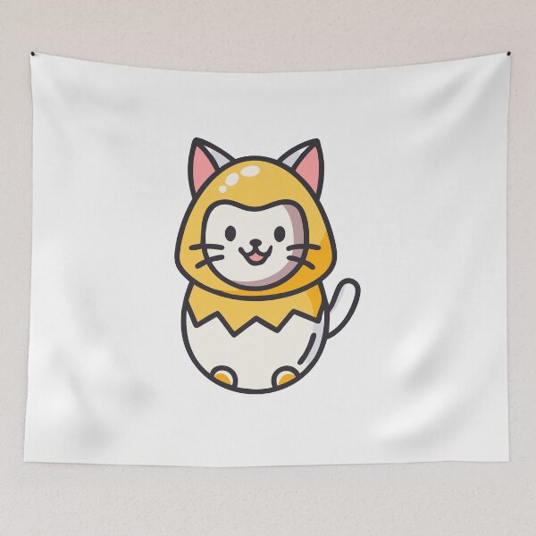 Item preview, Cute Cat Hatching from the Egg - Kitty with Chick Costume designed and sold by Bleak Shirt.