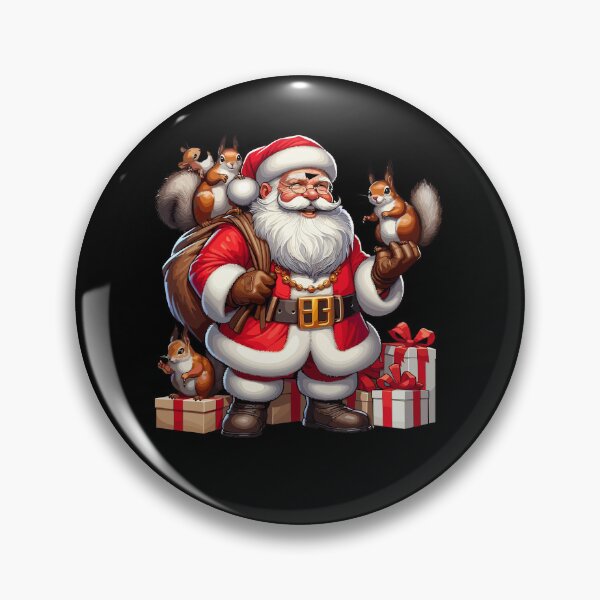 Item preview, American Santa Claus Holding Squirrel Present Xmas designed and sold by Artistoos.