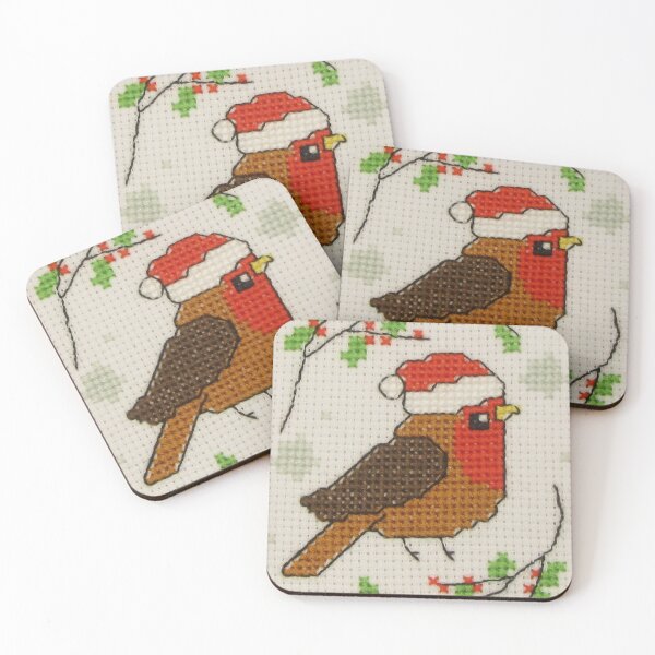 Item preview, Cross Stitch Robin Christmas Card designed and sold by lezvee.
