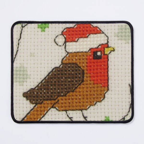 Item preview, Cross Stitch Robin Christmas Card designed and sold by lezvee.