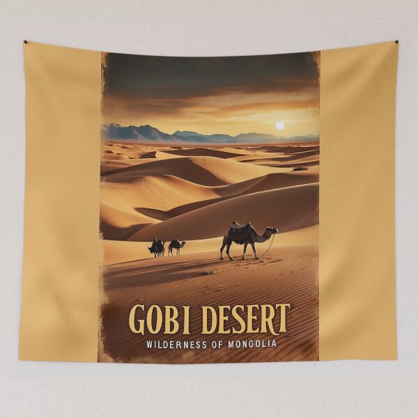 Item preview, Gobi Desert Vintage Poster – Mongolian Wilderness Art Print designed and sold by Ceemko's Vintage Corner.