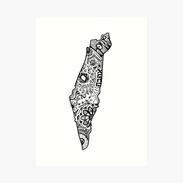 Hipster Israel Zentangle Art Print