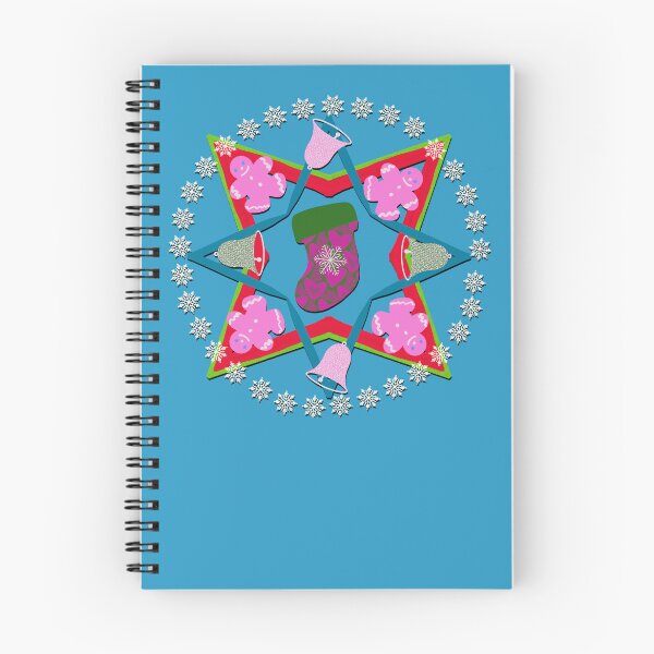 Item preview, Hand Drawn Christmas Mandala with Gingerbread People Christmas Bells, Christmas Scocks, Snowflakes designed and sold by Victoria Rose.