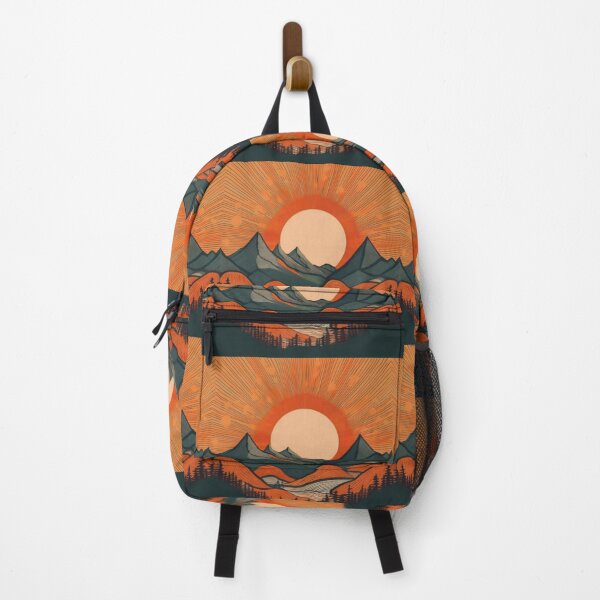 Item preview, Radiant Sunburst Over Abstract Mountain Landscape designed and sold by RaiyaTees.
