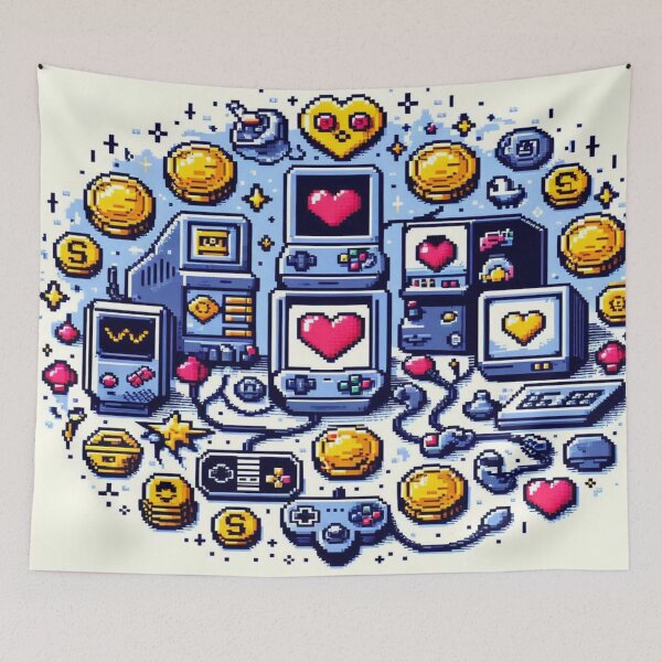 Item preview, Retro Gaming Pixel Doodles designed and sold by Imaginarium of Chaos falcon88 .