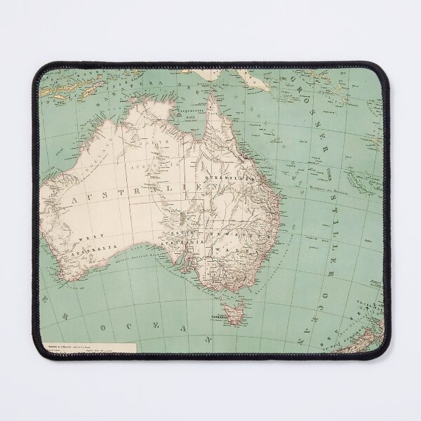 Item preview, Vintage Topographic Map of Australia (1868) designed and sold by Leilaarros.