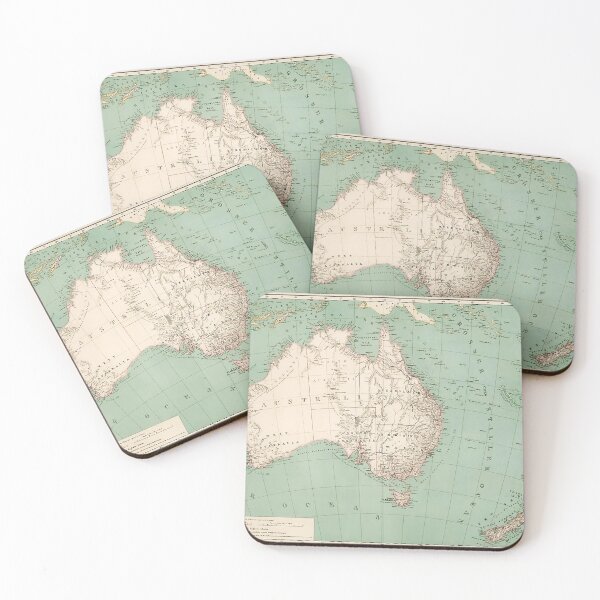 Item preview, Vintage Topographic Map of Australia (1868) designed and sold by Leilaarros.