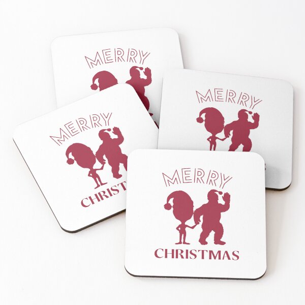 Item preview, Merry Christmas with Bigfoot and alien designed and sold by camelsvg.